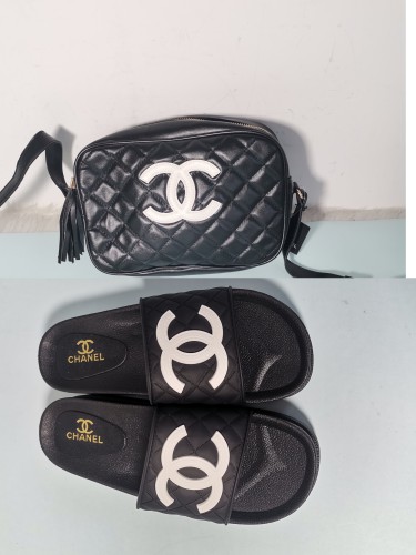 1 Set Fashion Slipper & Bag #CHN