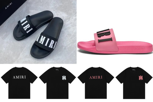 Amiri Slides with Shirt Set