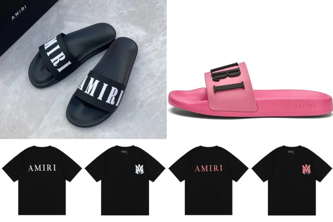 Amiri Slides with Shirt Set
