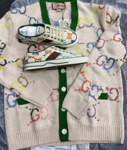 Fashion Cardigan with Sneaker Set  #GUI