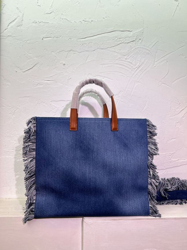 Women Denim Fringe Tote Bag Size 40*35cm #FEI