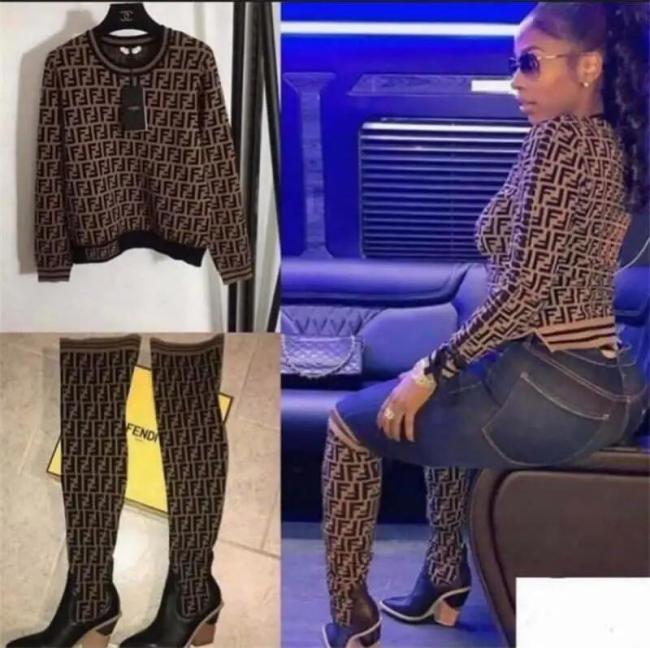 1 Set Top Quality Fashion Shoes Boots & Sweater Free Shipping