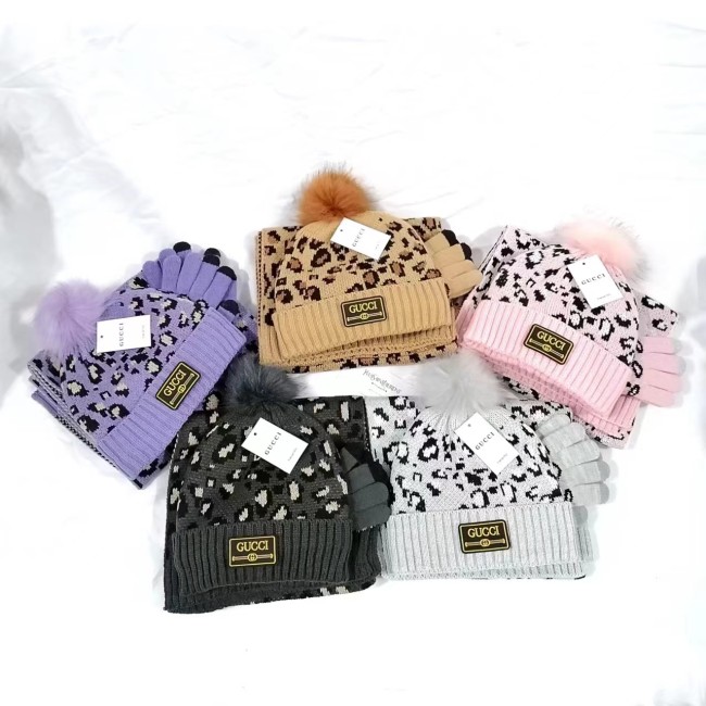 Fashion Hat Golve Scarf 3 pcs Set #GUI