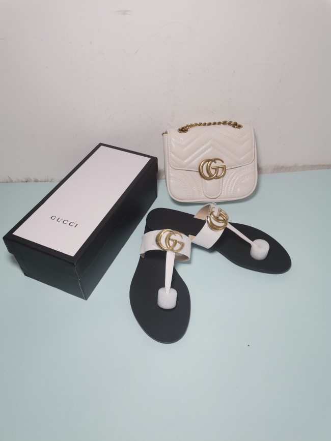 Women Fashion Slides with Bag Set #GUI