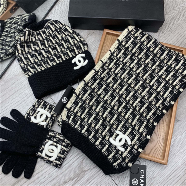 Fashion Hat Scarf Gloves 3 pcs Set #CHN