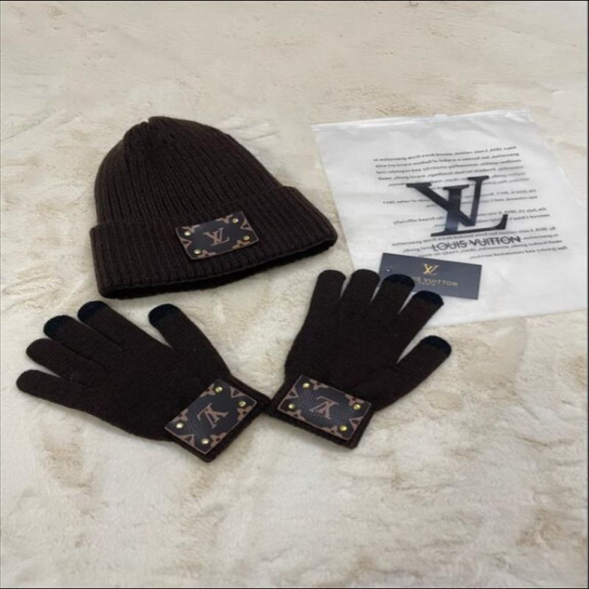 Fashion Gloves with Hat Set #LOV