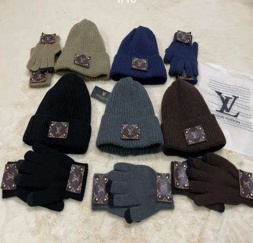 Fashion Gloves with Hat Set #LOV