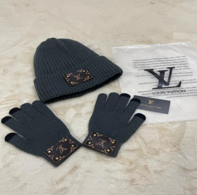 Fashion Gloves with Hat Set #LOV
