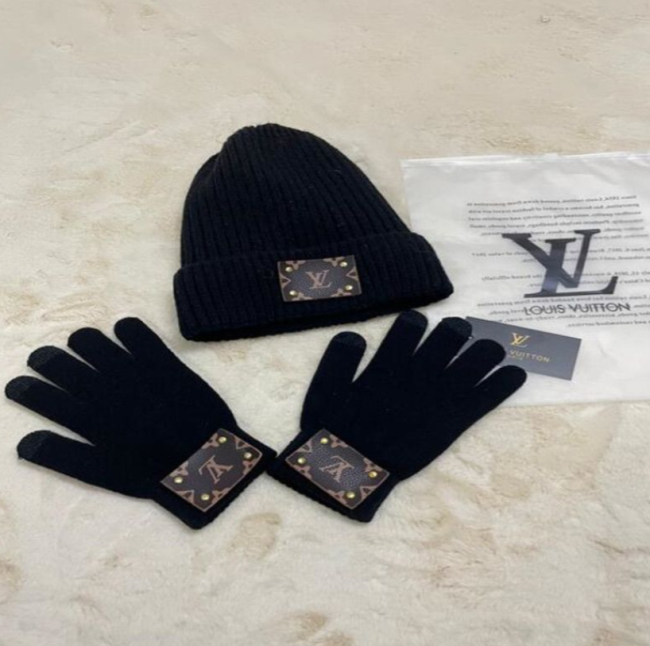 Fashion Gloves with Hat Set #LOV