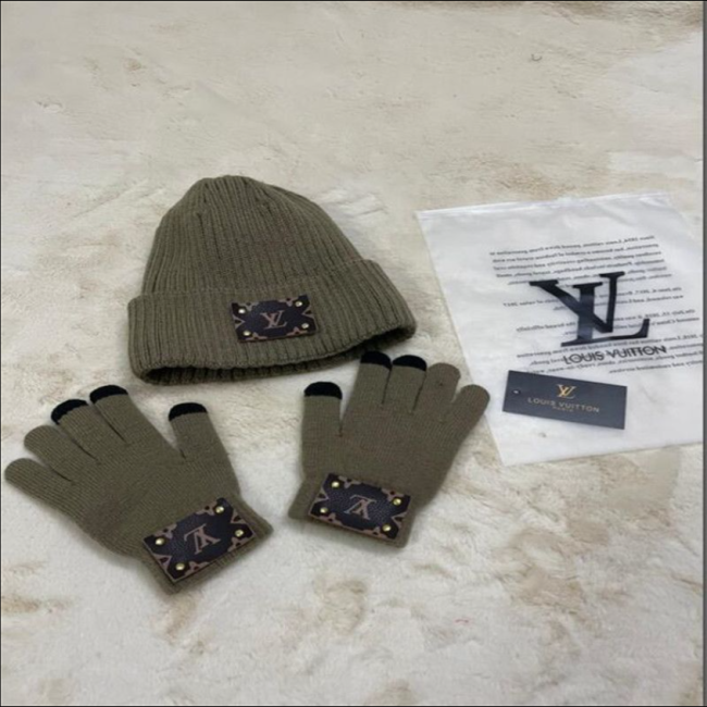 Fashion Gloves with Hat Set #LOV