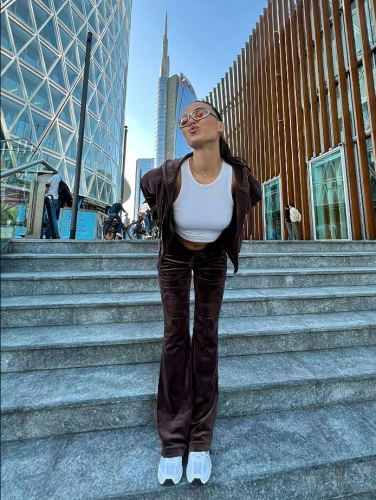 Women Fashion Velvet 2 pcs Set #NOO