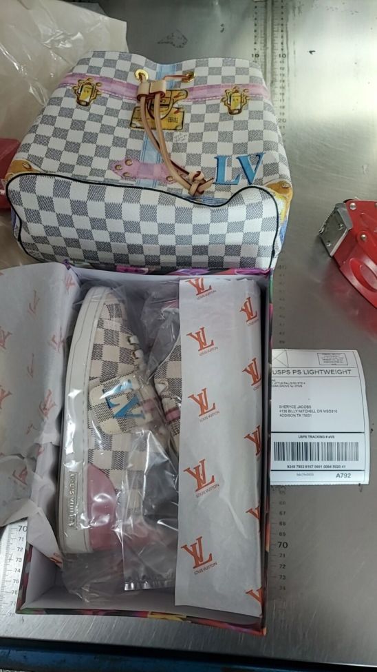 Wholesale Plaid Shoe & Bag Set #LOV