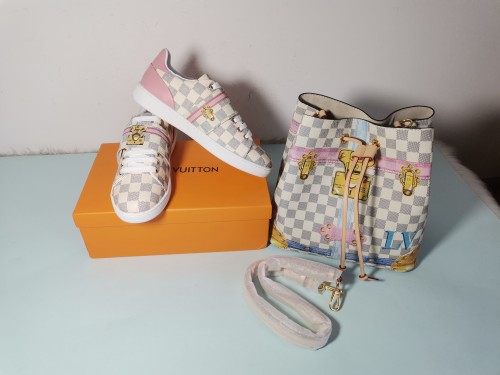 Wholesale Plaid Shoe & Bag Set #LOV