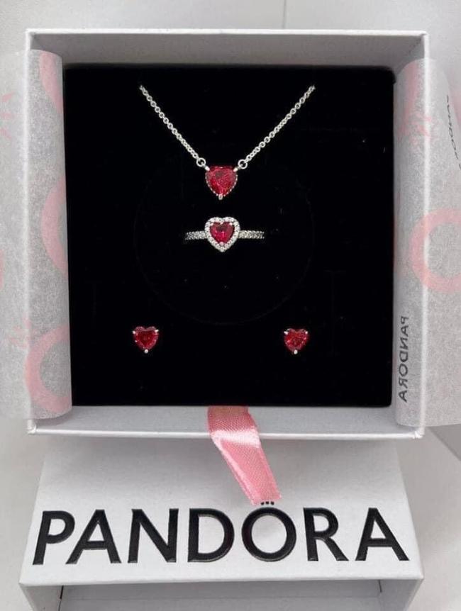Fashion Pandora Rings Necklace Earrings Set with Box #PAN