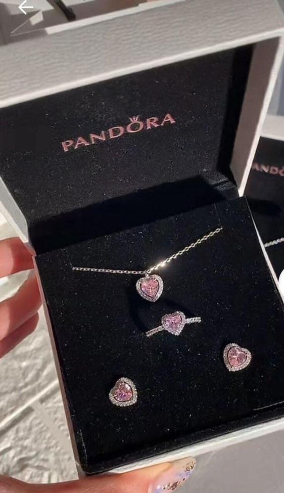 Fashion Pandora Rings Necklace Earrings Set with Box #PAN