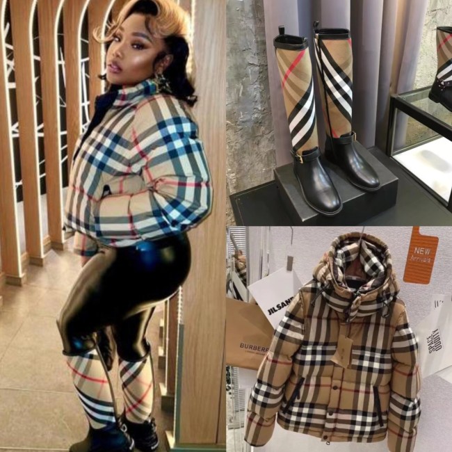 Women Fashion Coat with Boots Set #BUR