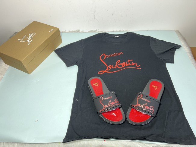 1 Set Top Quality Fashion Slipper & T-Shirt  #CL