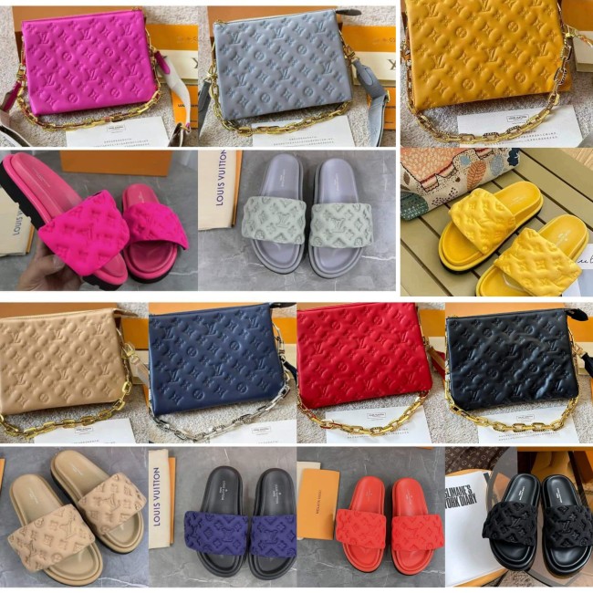 Fashion Slides with Bag Set #LOV