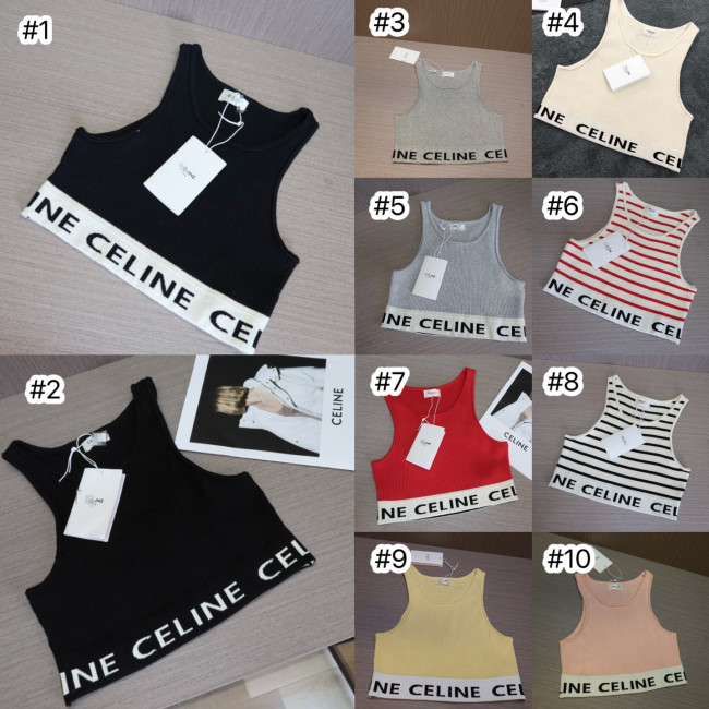  Celine Cotton Crop Top Vest with Tags #NOO