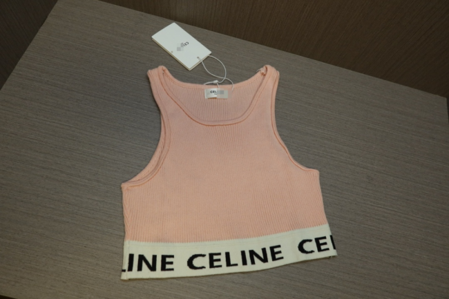  Celine Cotton Crop Top Vest with Tags #NOO