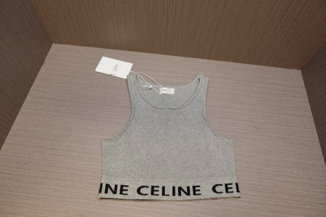  Celine Cotton Crop Top Vest with Tags #NOO