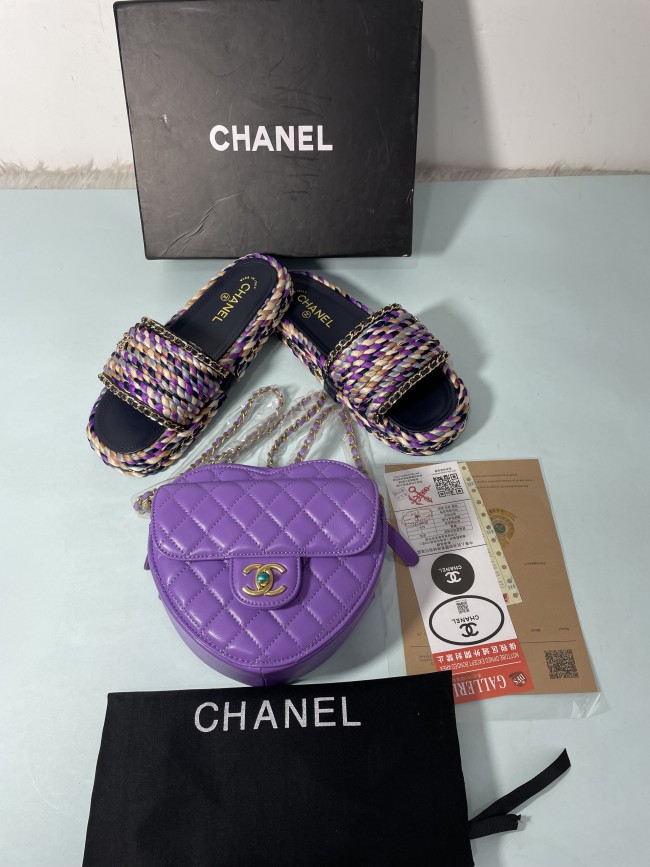 Fashion Slides with Bag Set  #CHN