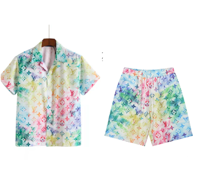 Fashion Men's Shirt with Shorts Set with Tags  #LOV