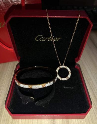 Cartier Bracelets with Necklace Set with Box