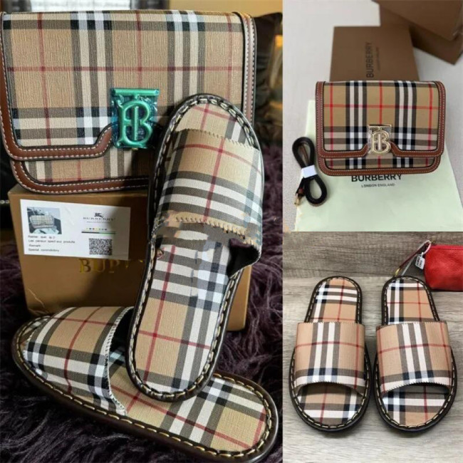 1 Set Fashion Slipper & Shoulder Bag #BUR