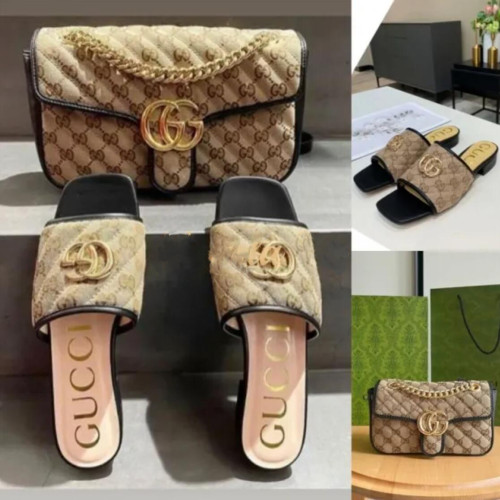 1 Set Fashion Slipper & Shoulder Bag Set #GUI