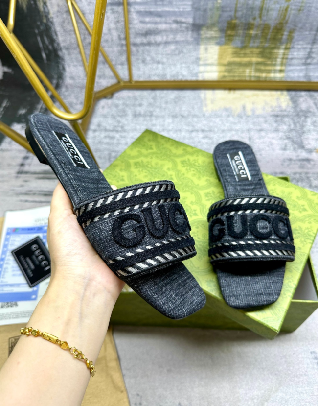 Women Fashion Slides with Box #GUI