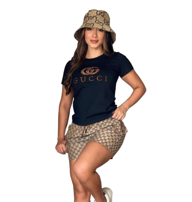 Women Fashion Shirt Shorts Set #GUI