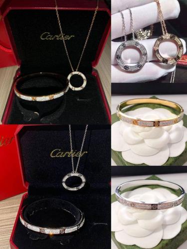 Cartier Bracelets with Necklace Set with Box