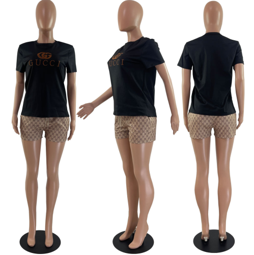Women Fashion Shirt Shorts Set #GUI