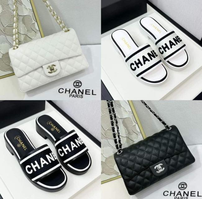 Fashion Slides with Bag Set  #CHN