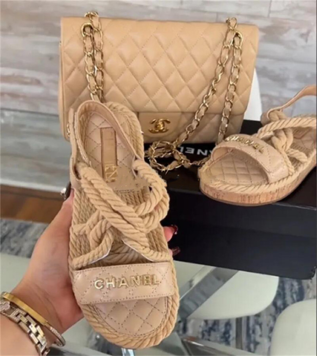 Fashion Slides with Bag Set #CHN