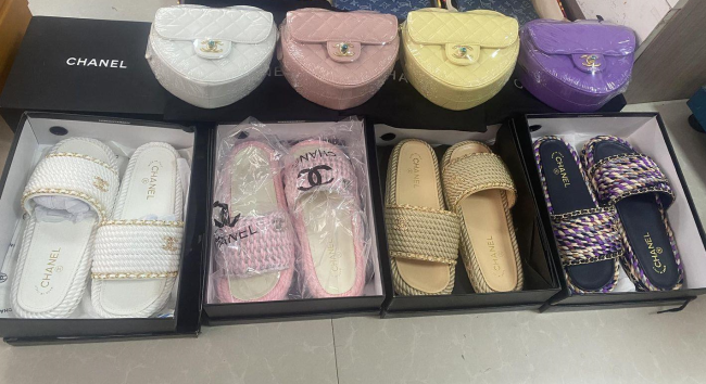Fashion Slides with Bag Set  #CHN