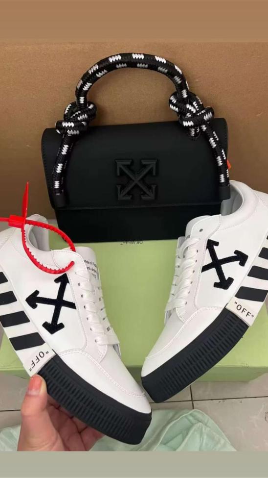 Off White Shoes with Bag Set #NOO