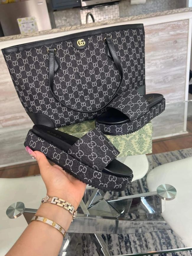  Fashion Slides with Bag Set #GUI