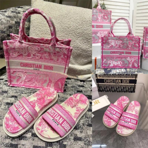 1 Set Fashion Slipper & Tote Bag #DIO