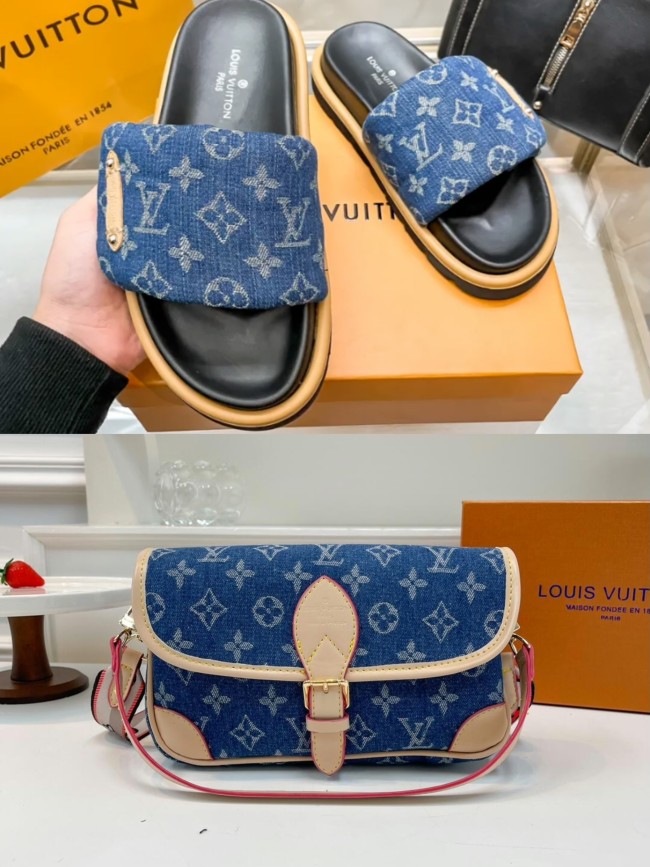 Women Fashion Slides with Bag Set #LOV