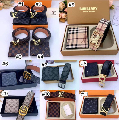 Fashion belt with Wallet set with Box #LOV