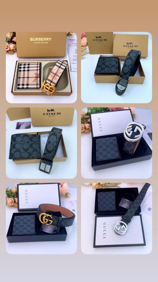 Fashion belt with Wallet set with Box #LOV