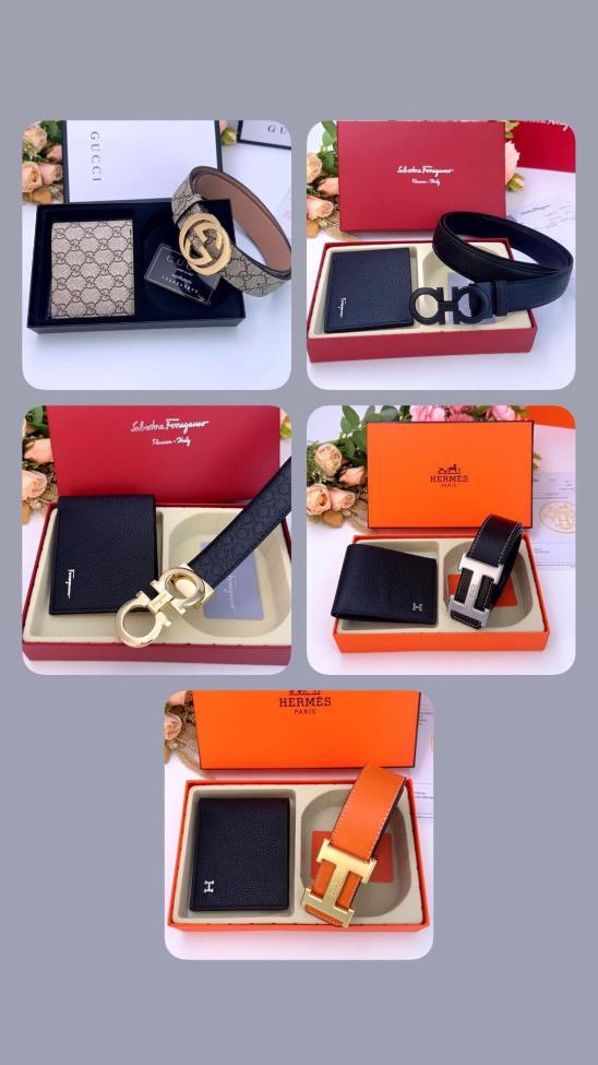Fashion belt with Wallet set with Box #LOV