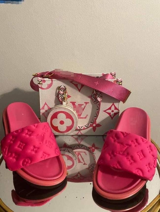 Fashion Slides with Bag Set #LOV