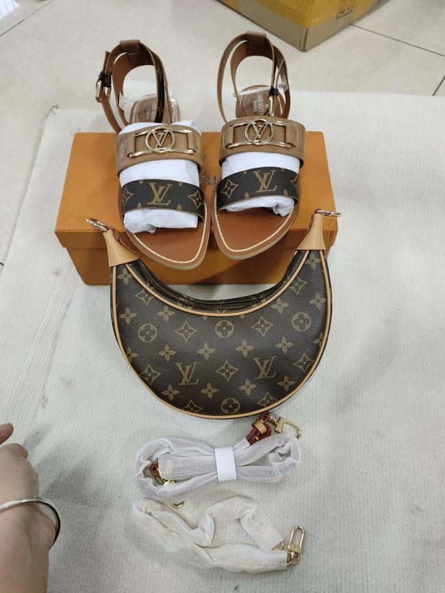 Fashion Sandals with Bag Set #LOV