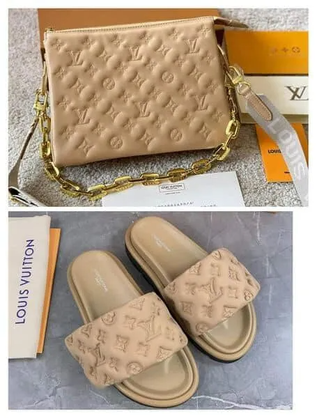 Fashion Slides with Bag Set #LOV