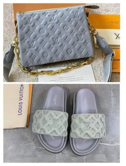 Fashion Slides with Bag Set #LOV