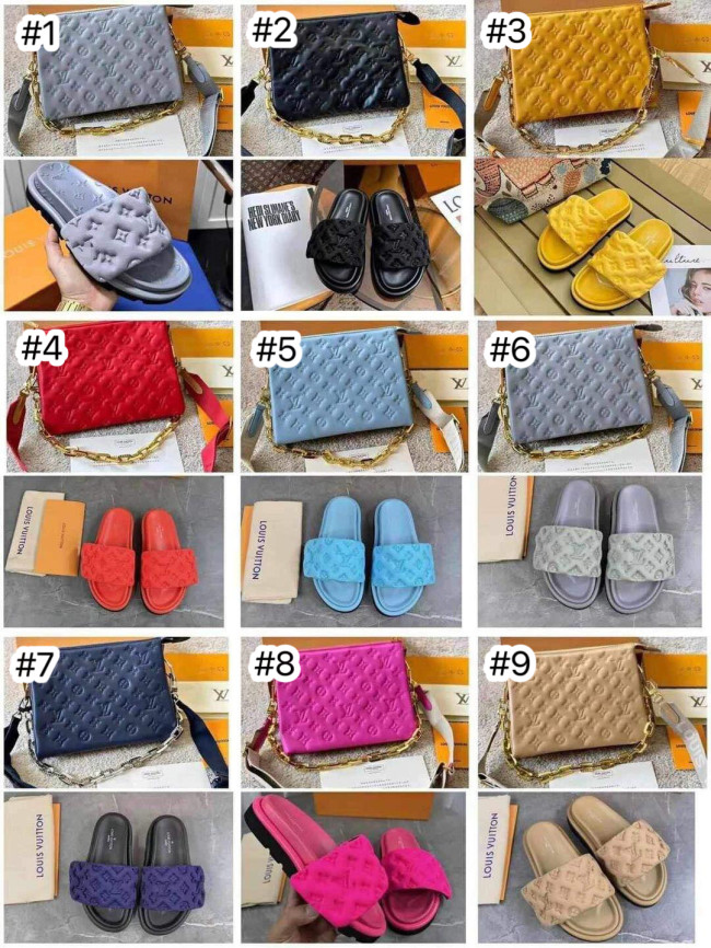 Fashion Slides with Bag Set #LOV