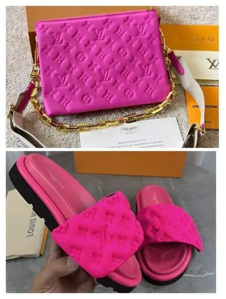 Fashion Slides with Bag Set #LOV